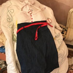 Denim and polka dots pinup dress